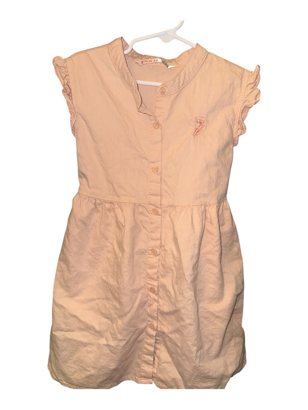 Polo by Ralph Lauren Light Pink Button-Front Girls Dress
